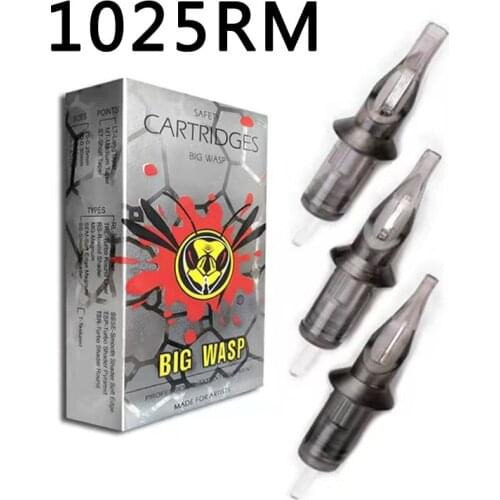 BIGWASP 1025RM Tattoo Needle Cartridges #10 Evolved (0.30mm) Magnums (25RM) for Cartridge Tattoo Machines & Grips 20Pcs