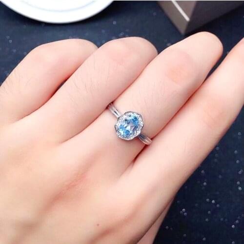 100% Natural Topaz Silver Ring for Daily Wear 5mm*7mm VVS Grade Topaz Ring 925 Silver Topaz Jewelry