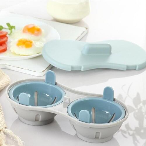 Steamed Egg Box Creative Microwave Steamed Egg Tray Tray Two Egg Steamed Steamed Kitchen Oven Box Egg Microwave Mold X5Q6