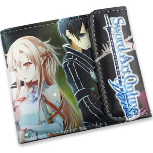 Sword Art Online PU short wallet Anime kirigaya kazut Kirit Yuuki Asuna Asada Type B