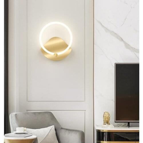 Creative Luxury Wall lamp Round Living Room Crystal Wall Lamp Bedside Lamp Led Post Modern Classic Hotel Aisle Corridor Light