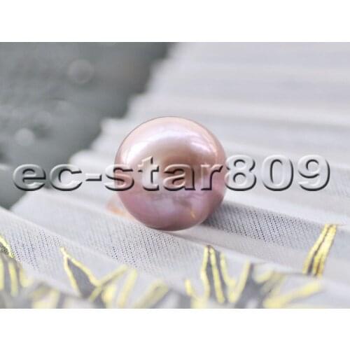 P6714 13mm Natural Lavender Round Edison Keshi Pearl Loose Bead