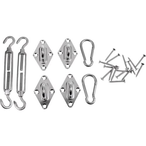 Square Shade Sail Sun Canopy Accessories 304 Stainless Steel Fittings Kit