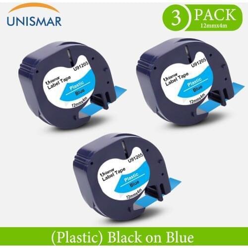 Unismar Compatible for Dymo LetraTag 91205 91225 91335 label Tape 12mm ribbon cassette for Dymo LT-100H LT-100T QX50 XM Printer