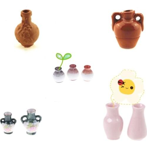 Miniature Gardening Vegetable Flowers Food Decor Vase Furniture Sets For Doll House Access Toy Plastic Craft Kids Christmas Gift