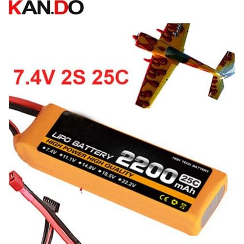 Model aircraft battery 25c 2s 7.4v 2200mah drone battery air plane model battery aeromodelling lithium polymer battery