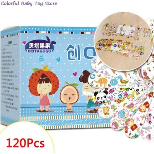120Pcs Cute Cartoon Band First Aid Emergency Kit For Kids Children Aid Waterproof Breathable Hemostasis Adhesive Bandages