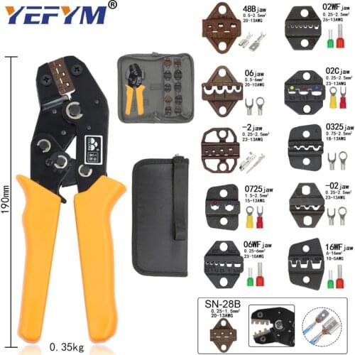SN series crimping pliers, terminal crimping kit tool, 10 jaws, for TAB 2.8 4.8 6.3 / C3 XH2.54 3.96 tube/non-insulated terminal