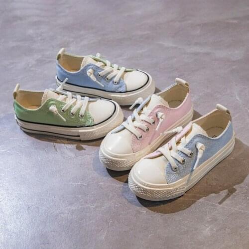Children Casual Canvas Shoes Spring Autumn 2021 New Girls Contrast Color Cloth Shoes Kids Boys Slip-ons Shoes Teenage Sneakers