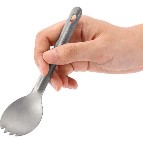 2 In 1 Portable Ultralight Titanium Spoon Camping Tableware Outdoor EDC Environmental Picnic Accessories travel Backpacking
