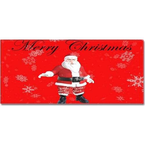 Drop Shipping Merry Christmas Printed Mat Carpet Bedroom Flannel Entry Living Bathroom Anti-slip Rug Mat