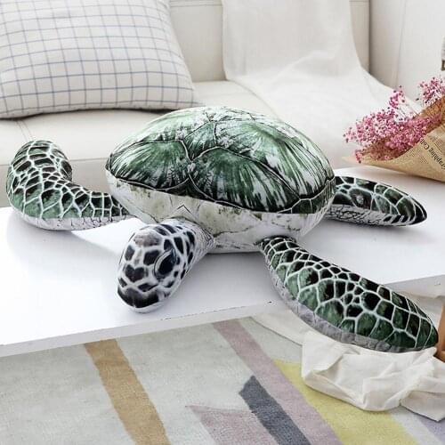 Realistic Ocean Sea Turtle Tortoise Plush Soft Stuffed Animal Doll Kids Toy Gift