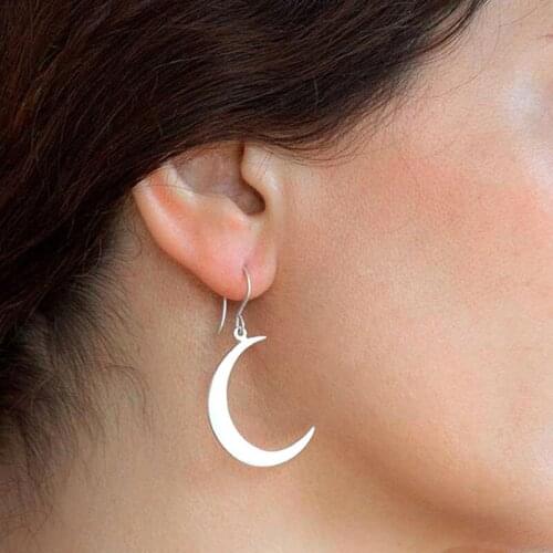 Crescent Moon Earrings Mystic Gothic Jewelry Lunar Witch Celtic Pagan Wiccan Moon Womens Jewellry Free Shipping VGE040-1