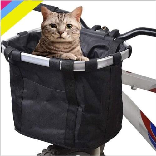 1pcs Foldable Bicycle Bike Basket Oxford Storage Shopping Picnic Pet Bag with Handle Dog Cat Pet Bag Carrier Camping Tote Bag