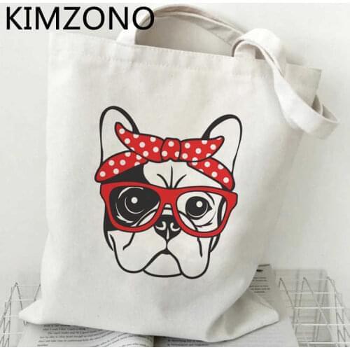 French Bulldog shopping bag shopper grocery tote jute bag bolsas de tela bolso bag foldable bolsa compra string cloth cabas
