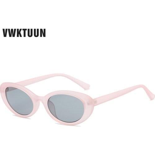 VWKTUUN Vintage Oval Sunglasses Women Geometric Round Shades Retro Men Sunlgass Luxury Sun glasses for Women Red Frame Sunglass