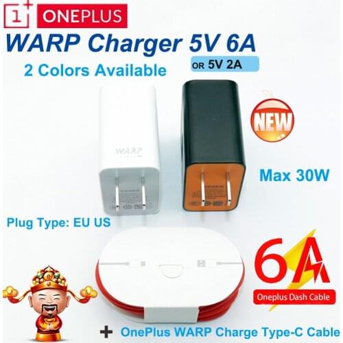 OnePlus Warp Charge 7 Pro 7T Pro Power Adapter Warp 30W NEW DASH Charger Type-C Cable Quick Charge 6A For OnePlus 7 6 6T 5 5T 3T