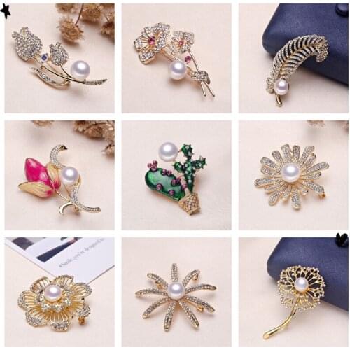 New Arrival MIX Hot Party DIY Brooch Pin Mountings Findings Settings Base Women Accessories for Pearls Agate Jade Crystal Beads
