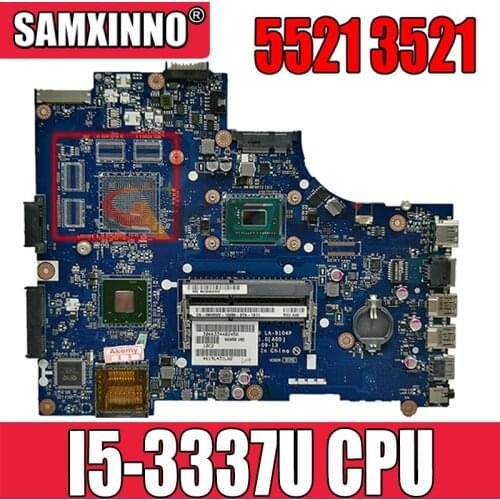 100% working For Dell Inspiron 5521 3521 motherboard with SR0XL I5-3337U 0760R1 CN-0760R1 760R1 VAW00 LA-9104P mainboard