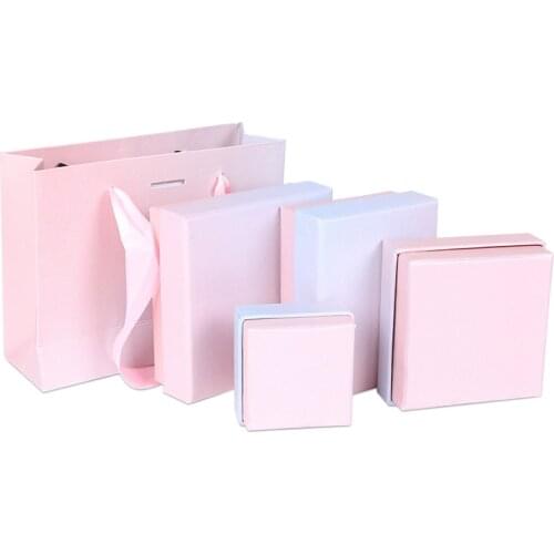 12Pcs Pink Gradient Jewelry Packaging Box Four size Case For Ring Earrings Necklace Bracelet Boxes Gift Package Storage