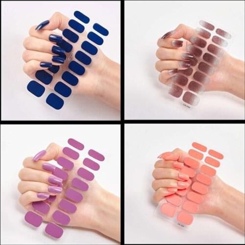 16 Tips Nail Sticker Decals False Nail Tips Water Proof Design Manicure Tips Decoration Gel Painting Decals Stickers