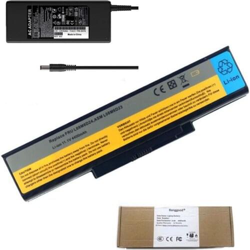 4400mAh L08M6D23 FRU L08M6D24 Laptop Battery + 20V 4.5A AC Charger for LENOVO E43G E43 E43A E43L K43 L09M8D21 L09M6D21 L10P6Y21