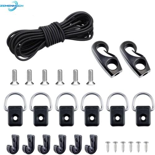 Marine Accessories Deck Rigging Kit Bungee Cord End Hook Fishing D-Ring J-Hooks for Kayak Boat Canoe Outfitting Fishing Camping