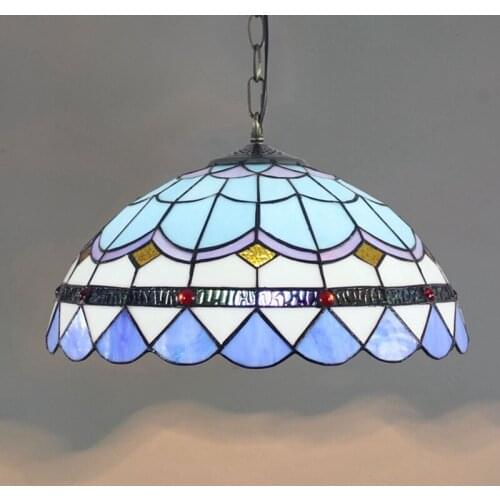 Bohemia glass shade pendant light mediterranean multi colored stained glass pendant hanging lamp tiffany kitchen drop lights