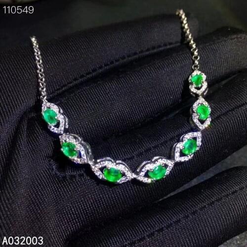 KJJEAXCMY Fine Jewelry 925 Sterling Silver inlaid Emerald women hand bracelet classic support detection
