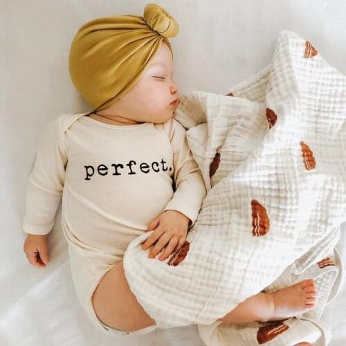 Summer Babys Infant Prefect Letters Printed Romper Ins Cotton One Piece Bodysuit Newborn Long Sleeve Rompers Kids Jumpsuits 18M