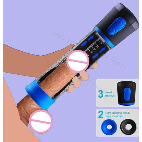 Electric Penis Pump Male Masturbator Penis Extender Penile Vacuum Pump Penis Enlargement Enhancer Massager Ring Sex Toys for Men