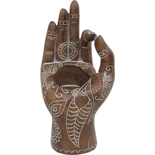 Yoga Figurines Candle Holder Mudra Hand Tabletop Tealight Decor Resin Statues Collectible Gift for Meditation Relaxing