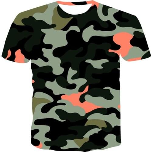2021 new 3D t-shirt mens summer casual jungle camouflage clothing women camouflage style top 3D printed kids boys T-shirts