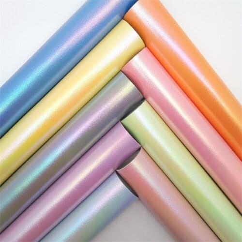 Glitterwishcome Iridescent Rainbow Synthetic Leather Faux Fabric Sheets with Felt Backing Accessories Bows DIY 21X29CM GM1076A