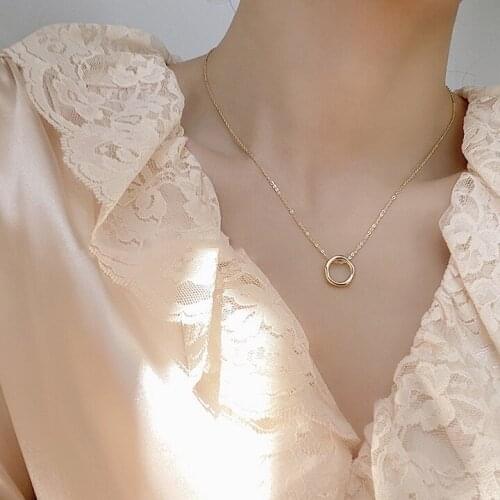 Fashion Geometric Necklaces Jewelry Gold Silver Colors Korean Trendy High Quality Choker Necklace For Friends Christmas Gifts