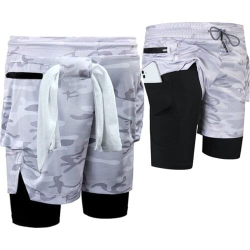 Men Joggers Shorts Short Pants Gyms Fitness Bodybuilding Workout Quick Dry Male Beach Shorts 20DK02 Mens 2 in 1 Casual Regular