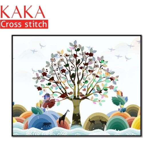 Cross stitch kits,Embroidery needlework sets with printed pattern,11CT-canvas for Home Decor Painting,Animals Full NCKA063