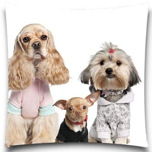 Chihuahua and his family Pillow Cases Christmas Halloween Cotton Polyester 5 size 9 style Excellent Quality Soft Cushion Covers