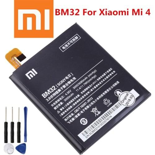 Original Replacement Battery For Xiaomi Mi 4 M4 Mi4 BM32 Genuine Phone Battery 3080mAh