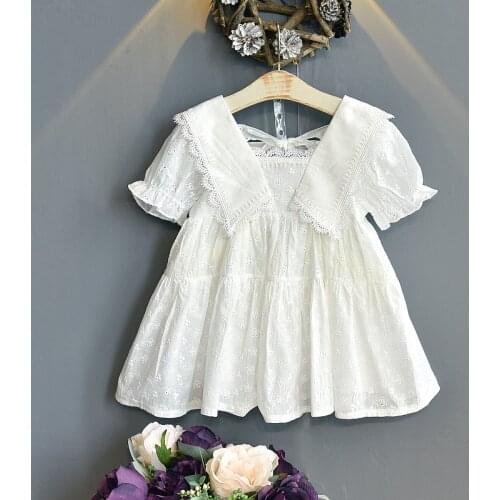 Girl dress Childrens clothing girls summer short-sleeved dress 2021 new childrens lace princess kids dresses