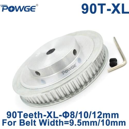 POWGE Inch Trapezoid 90 Teeth XL Synchronous pulley Bore 8/10/12/17/19/20mm for width 10mm Timing Belt 90-XL-037 BF 90teeth 90T