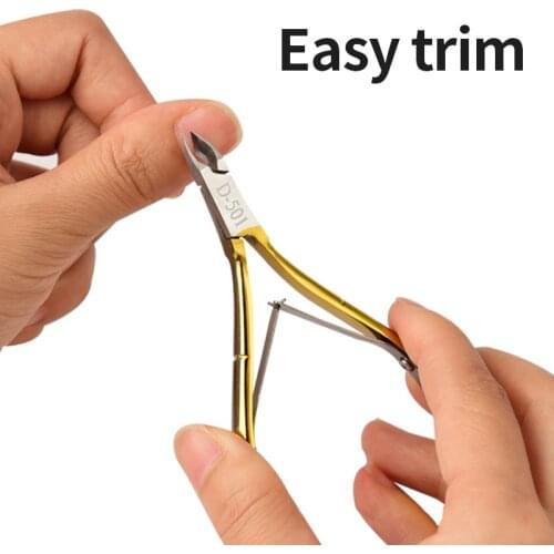 Professional Stainless Steel Fingernail Cuticle Nipper Nail Clipper Professional Cutter Dead Skin Remover Manicure Tool Gold