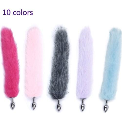 Male & Female Sex Toys Gay Anal Plugs Anal Plug Artificial Fox Hairy Stimulation Teasing Backyard Masturbator 10 Colors