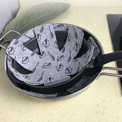 Gray Non-stick Protection Placemat for Pan Nonwovens Divider Pads to Prevent Scratching Separator Surfaces Protect for Cookware
