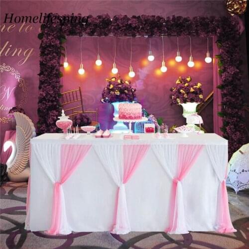 Stripe Style Table Skirt Cover Tableware Cloth Rectangle Table Baby Showers Birthday Party Wedding Decor Table Skirt Tablecloth