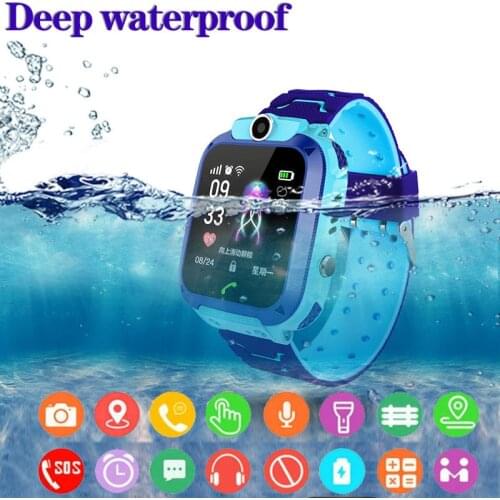 Childrens Smart Watch Kids Phone Watch Smartwatch For Boys Girls With Sim Card Photo Waterproof IP67 Gift For IOS Android