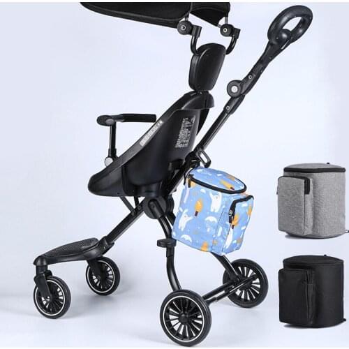 Baby Stroller Bag Cylindrical Diaper Bags Portable Baby Product Storage Pocket Waterproof Large Capacity Nappy Organizer