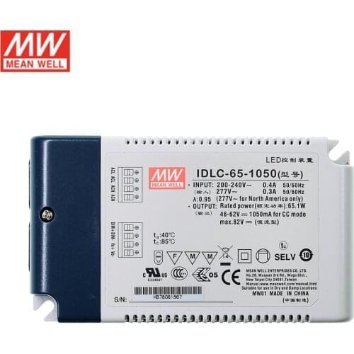 MEAN WELL IDLC-65-1400 65W 34-46V 1400mA Dimming LED Driver Flicker free Constant Current Dimmable LED Power Supply
