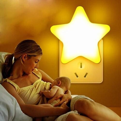 LED Night Lights Remote Light Sensor Control Star Bedside Wall Lamp Mini Sleeping Light Nursery Baby Kids Childrens Bedroom
