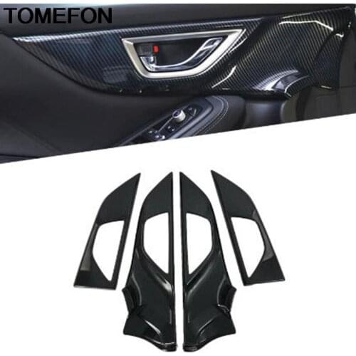 TOMEFON For Subaru Forester SK 2018 2019 2020 Car Door Handle Bowl Protector Cover Trim Interior Accessories ABS Carbon Fiber